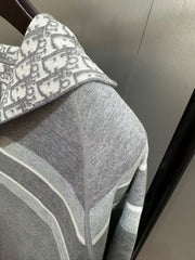 Double-sided hooded knitted cardigan